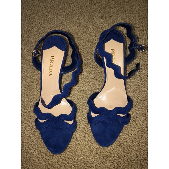 PRADA Wavy Strap Suede Sandals - Picture 2 of 5